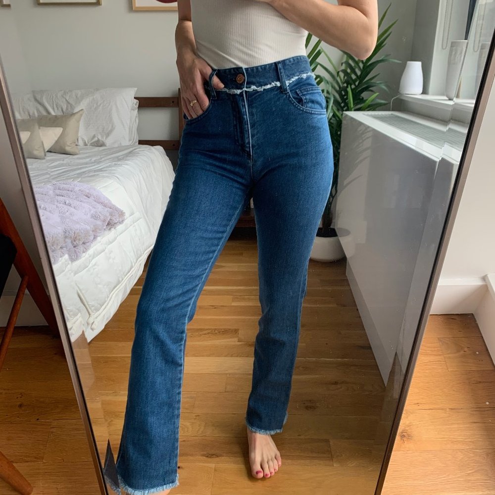 Chloe 70s Frayed Bootcut Jeans High Rise